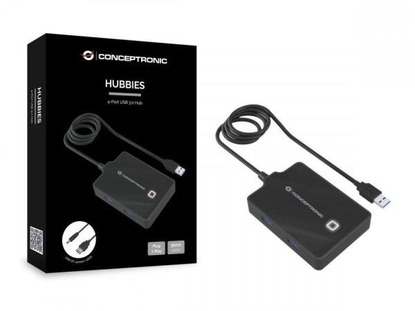 Conceptronic 4-Port USB 3.0 HUB Black