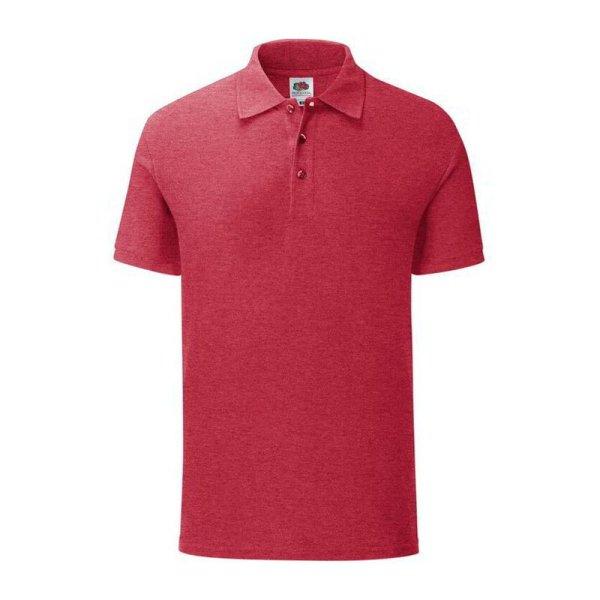 Fruit of the Loom FN66 galléros póló, ICONIC POLO, Heather Red - L