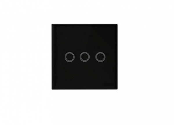 MasterLED Fekete üveg érintő villanykapcsoló (3x105)