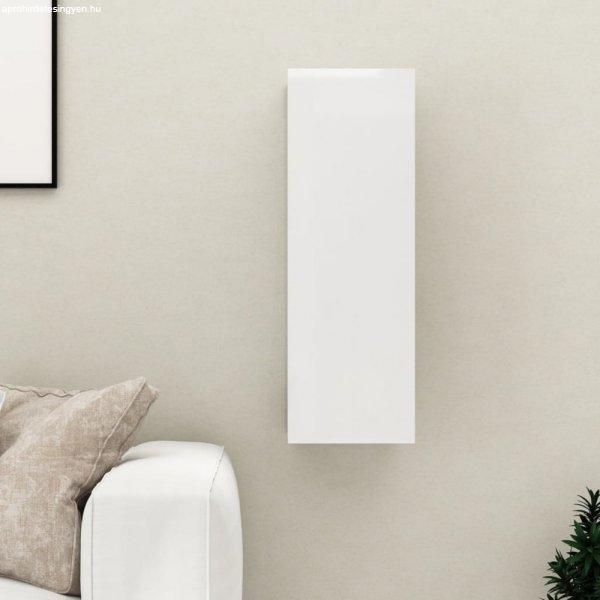 Magasfényű fehér forgácslap TV-szekrény 30,5 x 30 x 90 cm