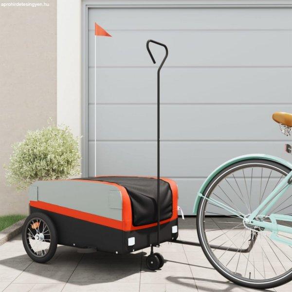 Fekete-narancssárga vas kerékpár-utánfutó 45 kg