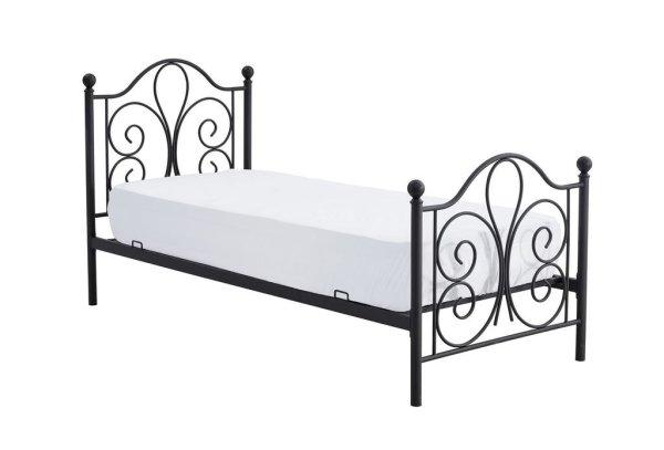 Egyszemélyes ágy, fém kerettel, fekete, 90 cm - CERES - Butopêa