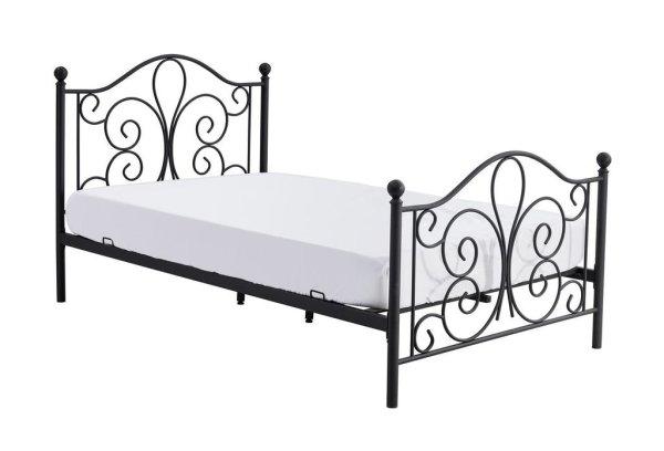 Egyszemélyes ágy, fém kerettel, fekete, 120 cm - CERES - Butopêa