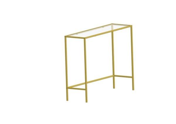 Üveg konzolasztal, arany színű fém kerettel - IVRY - Butopêa