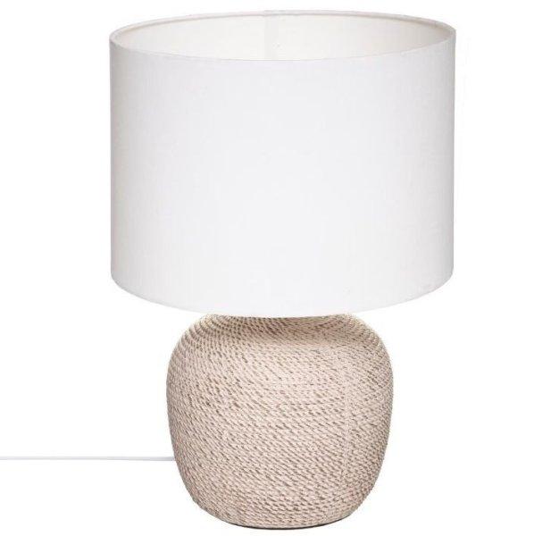 Asztali lámpa kerámia, fonott mintával bézs – CORDELETTE - Butopêa