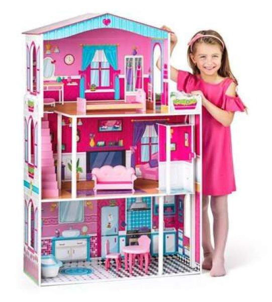 Fa Barbie háromszintes Babaház lifttel - Mirabell #rózsaszín