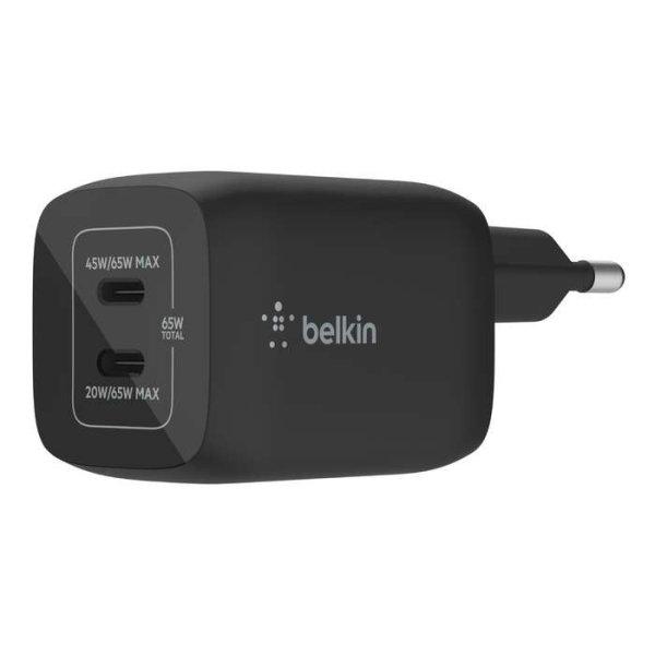 Belkin BoostCharge Pro 2x USB-C Hálózati töltő - Fekete (65W)