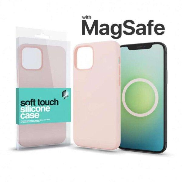 MagSafe rögzítésű Soft Touch Szilikon tok Iphone 14 Pro készülékhez -
krétarózsaszín