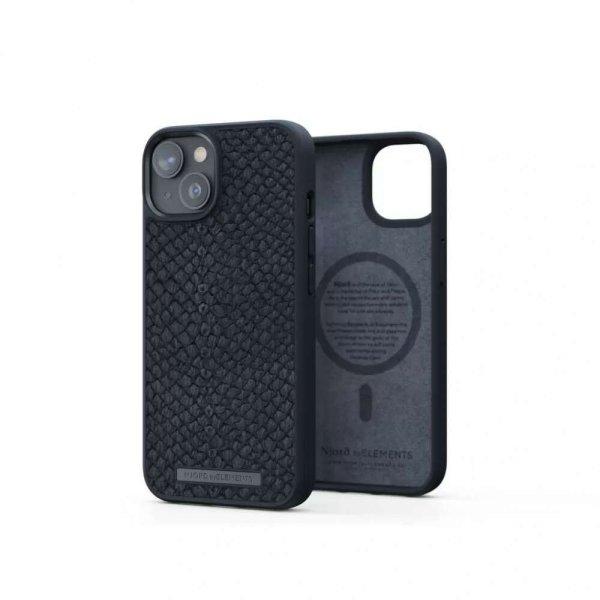 Njord Salmon Leather MagSafe tok fekete iPhone 14 Plus készülékhez NA42SL00