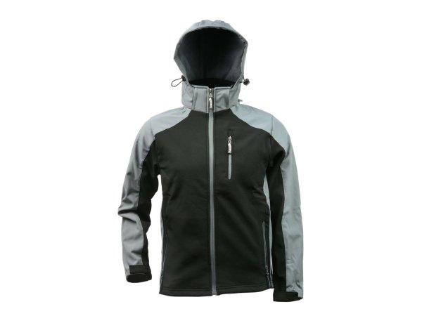 Tvardy softshell kabát kapucnival, M-es méretű, szürke-fekete színben