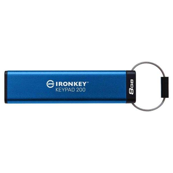 Kingston IronKey Keypad 200 USB 3.2 Gen1 8GB Pendrive - Kék
