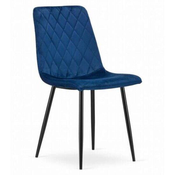 Konyha/nappali szék, Artool, Torino, bársony, fém, sötétkék és fekete,
44.5x53x88.5 cm