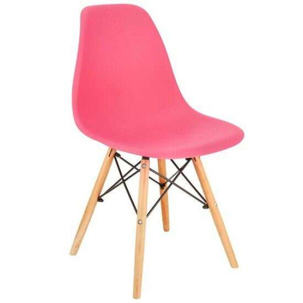 Skandináv stílusú szék, Jumi, Eva, PP, fa, rózsaszín, 46x52x81 cm