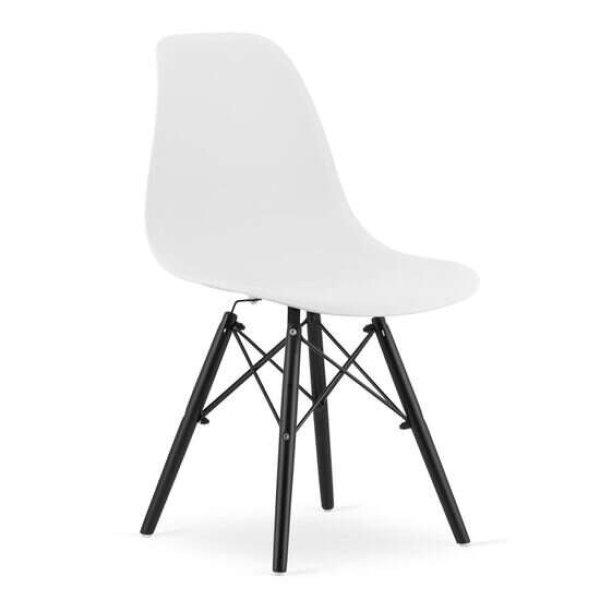 Skandináv stílusú szék, Artool, Osaka, PP, fa, fekete-fehér, 46x54x81 cm