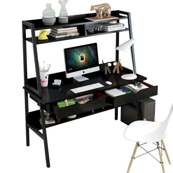 Polcos íróasztal, Számítógépasztal - Fekete