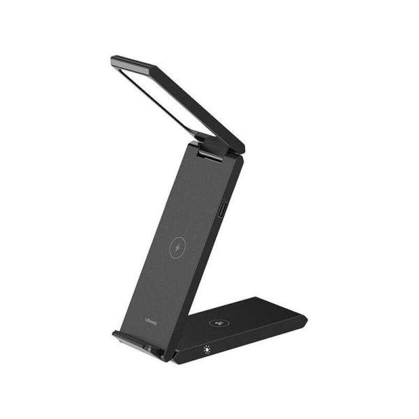 Usams CD181 3 In 1 iPhone, Watch és Airpods Wireless Töltő / Asztali
telefontartó Lámpával Fekete