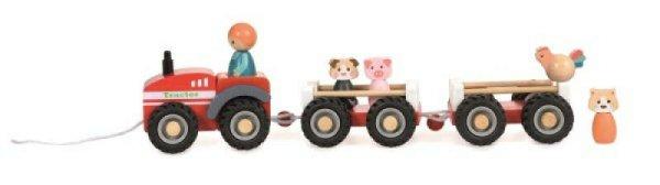 Traktor pótkocsival és figurákkal