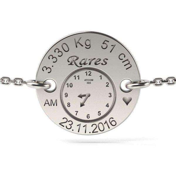 Karkötő ezüst nyaklánc modellel Születésnapi óra