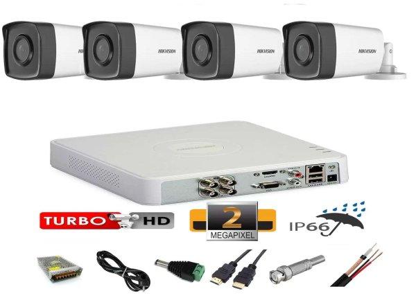 Kültéri professzionális videó megfigyelő rendszer 4 kamera 2MP Hikvision
Turbo HD 40m IR teljes tartozékok, tartozékok, internet