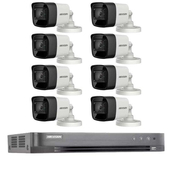 Hikvision 8 kamera 4 az 1-ben megfigyelő rendszer, 8MP IR 30m, 8 csatornás DVR
8MP, 4K
