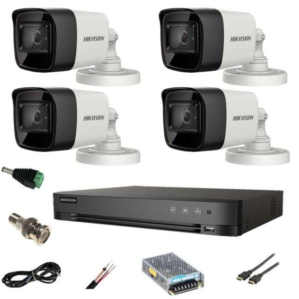 Hikvision Ultra Professional videomegfigyelő rendszer 4 db Ultra HD 8 MP-es 4K
kamera, 4 csatornás DVR, teljes tartozékok, élő internet