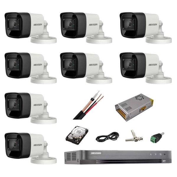 Teljesen professzionális CCTV rendszer Hikvision Turbo HD, 4K / 8 MP felvétel,
8 IR kamera 30 m, HDD 2 Tb, 200 m CCTV kábel, megtekintés telefonon