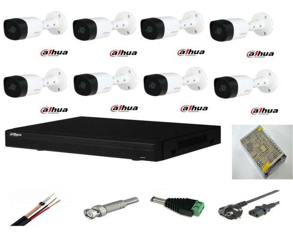 Kültéri videó felügyeleti rendszer 8 kamera Dahua 2MP, Dahua DVR,
tartozékok teljes