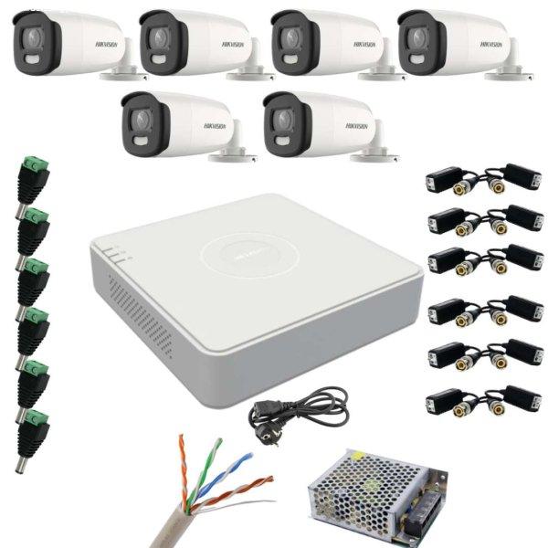 Hikvision megfigyelő rendszer 6 kamera 5MP ColorVu, Színes éjszakai 40m, DVR
8 csatornás 8MP, tartozékokkal