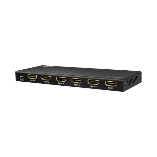 LogiLink Switch HDMI 5x1-Port, 4K/60Hz, HDCP, HDR, CEC, RC (HD0060)