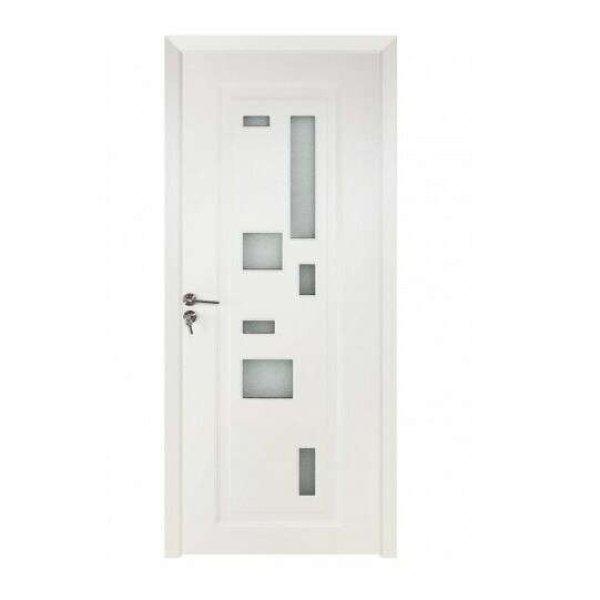 Beltéri fa ajtó üveggel BestImp B02-78-V, bal / jobb, fehér, 203 x 78 cm