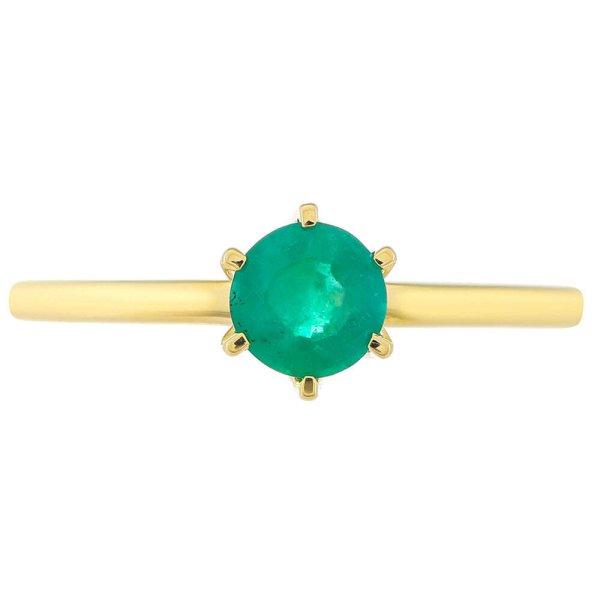 Arany Gyűrű Zambiai Smaragddal, Méret: 62-63
