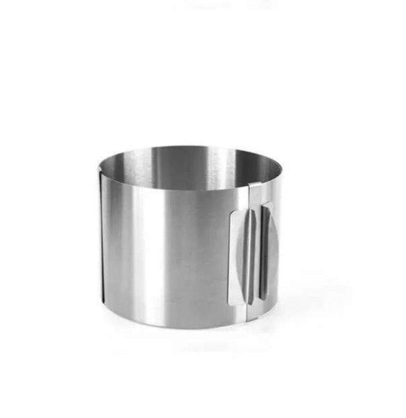 Rozsdamentes acél torta gyűrű, 15 cm, állítható 15-30 cm,ezüst színű