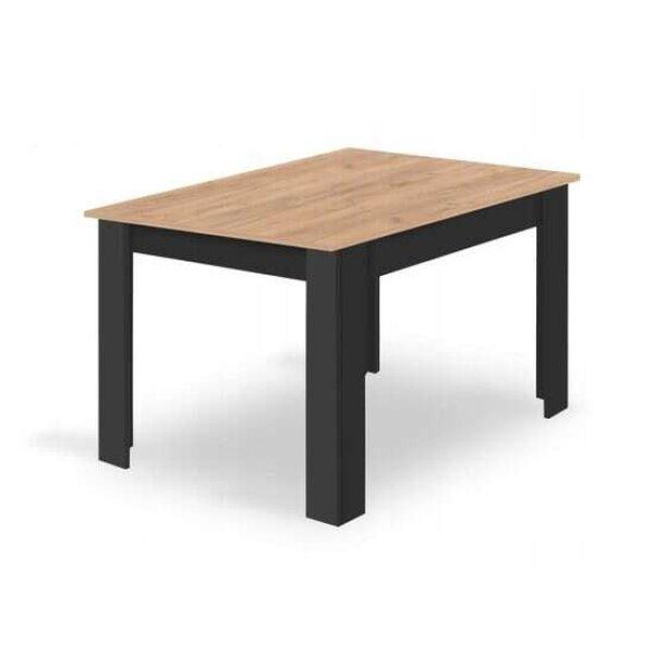 Étkezőasztal, Artool, fa, fekete és kézműves, 120x80x75 cm