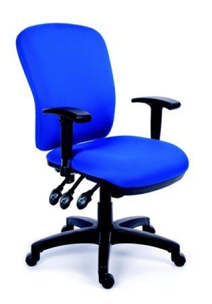 Irodai szék, állítható karfával, kék gyöngyszövet-borítás, fekete
lábkereszt, MAYAH "Comfort"