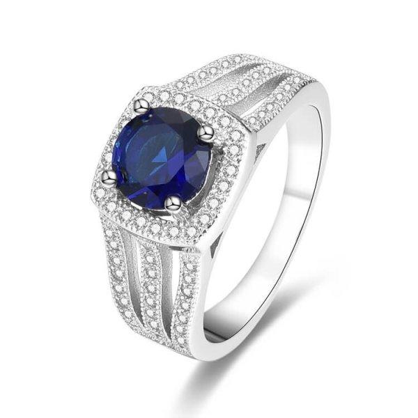 Beneto Ezüst gyűrű kék kristállyal AGG326 52 mm