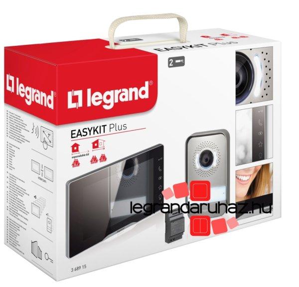 Legrand 2 vezetékes EASYKIT Plus videó kaputelefon szett: színes videó
(7''), bővíthető 1 lakásos, DIN moduláris táppal,
tükörhatású, Legrand 368915