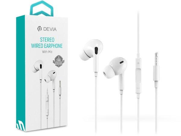 Devia univerzális sztereó felvevős fülhallgató - 3,5 mm jack - Devia Smart
Series Stereo Wired Earphone - fehér