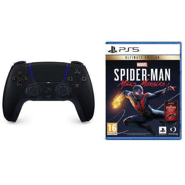 PlayStation 5 DualSense Vezeték nélküli Vezérlő, midnight fekete +
Marvel’s Spider-Man: Miles Morales (Ultimate Kiadás)