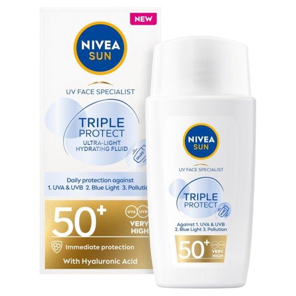Nivea Napvédő krém arcra OF 50+ Sun Triple Protect (Fluid) 40 ml