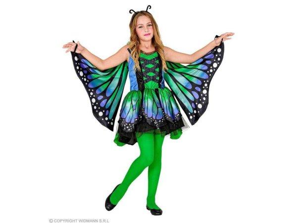 Pillangó zöld-kék lány jelmez 140-es méretben