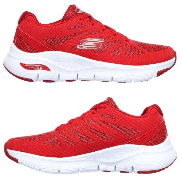 Skechers Arch-Fit Vivid Memory 149055-RED női fűzős sneaker cipő piros 06434