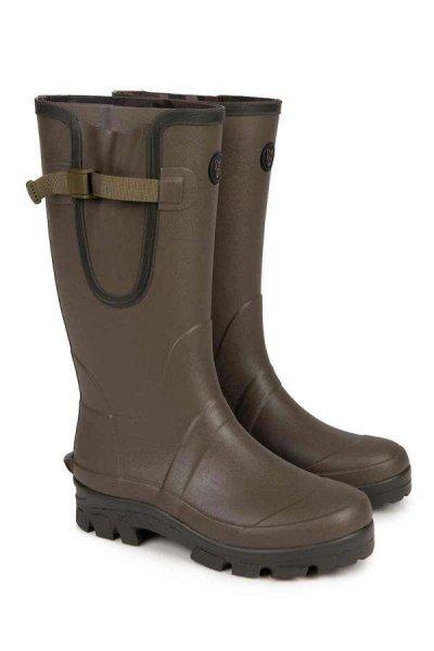 Fox neoprene lined camo/khaki rubber boot (size 8) 42-es bélelt gumicsizma