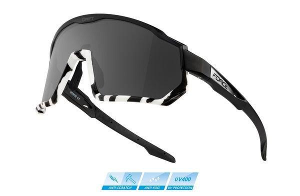 FORCE DRIFT sportszemüveg fekete-zebra, + dioptriázható keret