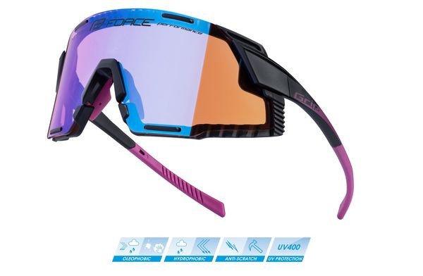 FORCE GRIP sportszemüveg fekete-rózsaszín, kontraszterősítős lencsével