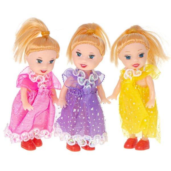3 db-os mini baba készlet - gyönyörű játék
babák különböző színű, csinos
ruhácskákban - 10 cm (BBI-5122)
