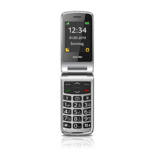 Beafon SL495 kártyafüggetlen kinyitható mobiltelefon SOS gombbal,
dokkolóval, fekete-ezüst