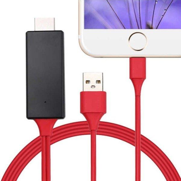 HDMI kábel iPhone képernyő tükrözéshez Piros