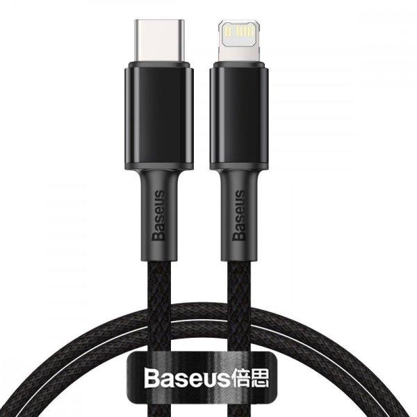 USB-C és Lightning Baseus nagy sűrűségű fonott kábel, 20 W, 5 A, PD, 2 m
(fekete)