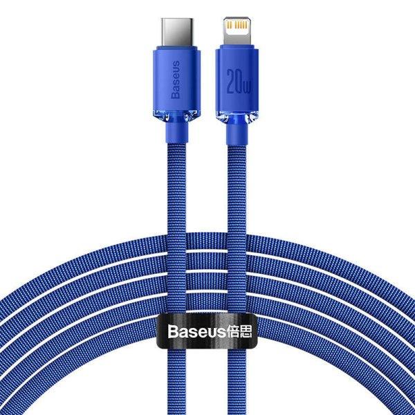 Baseus Crystal Shine USB-C kábel a Lightninghez, 20W, PD, 2m (kék)