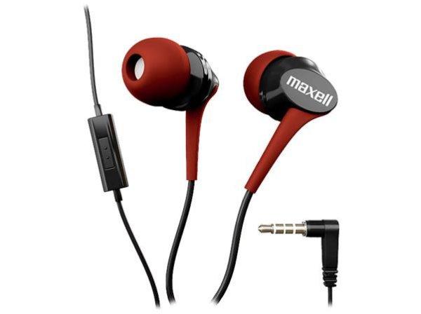Fülhallgató, mikrofonnal, MAXELL "Fusion+", piros-fekete